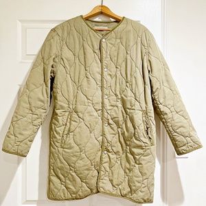 OUTERKNOWN Women’s Northward Organic Cotton Quilted Jacket Khaki Olive Green - L